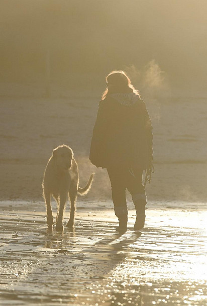 Walking along the coast