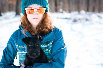 Puppy with owner